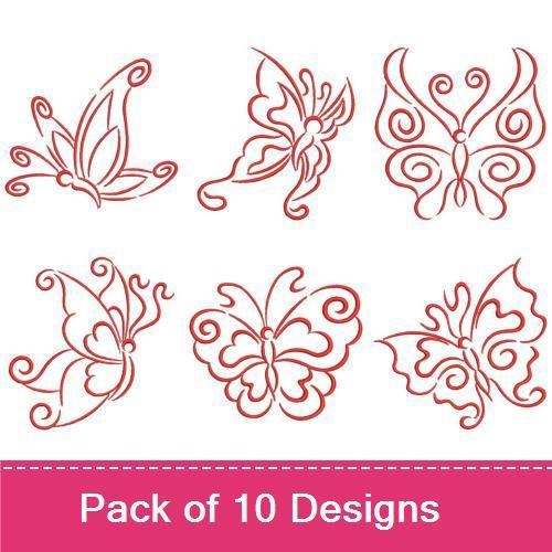 Redwork Simple Butterflies