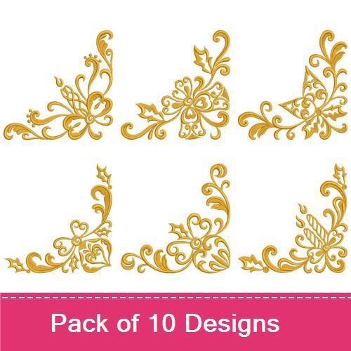 Damask Christmas Corners