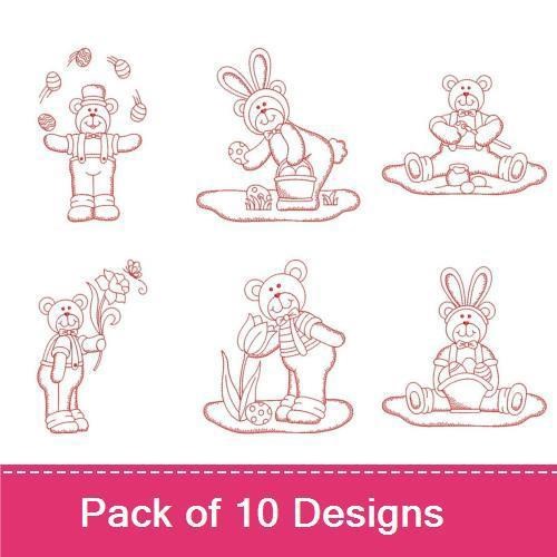 Redwork Easter Bear