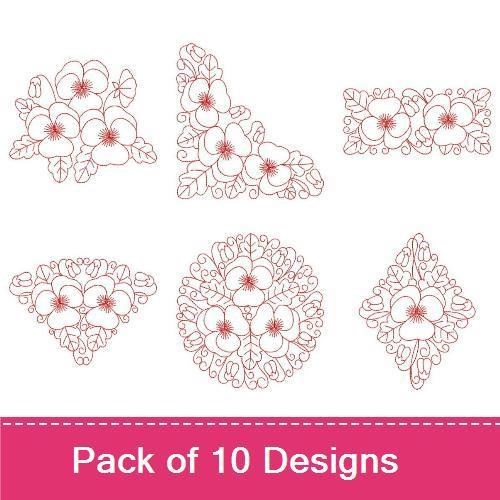 Redwork Heirloom Pansy