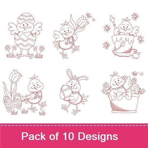 Redwork Easter Chick