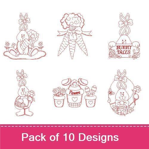 Redwork Easter Bunny