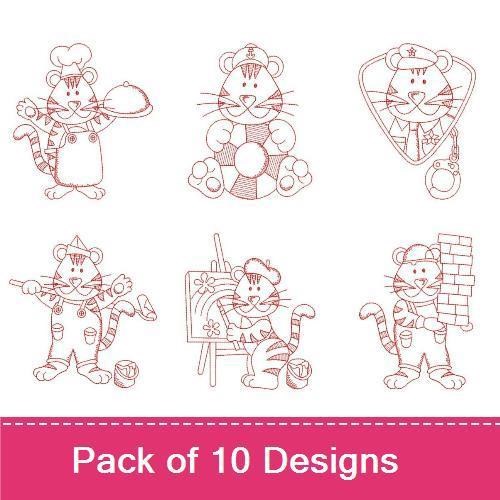 Redwork Occupation Bear