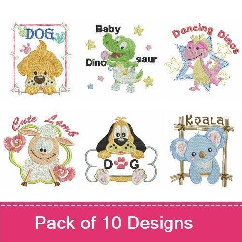 Cute Baby Animals Embroidery Bundle – Adorable Designs (10 Designs)