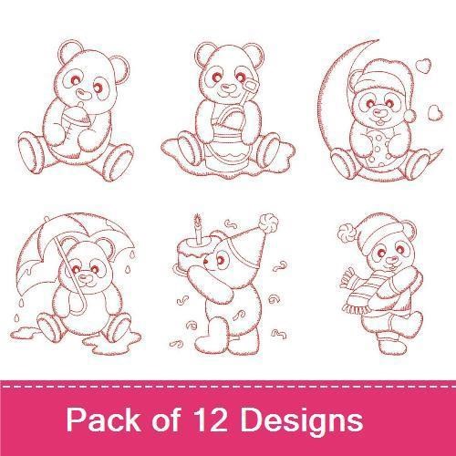 Redwork Happy Panda