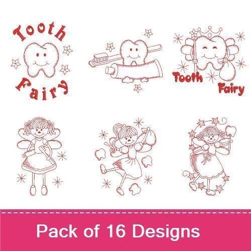 Redwork Tooth Fairy 2
