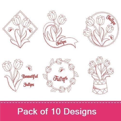 Redwork Tulip 2