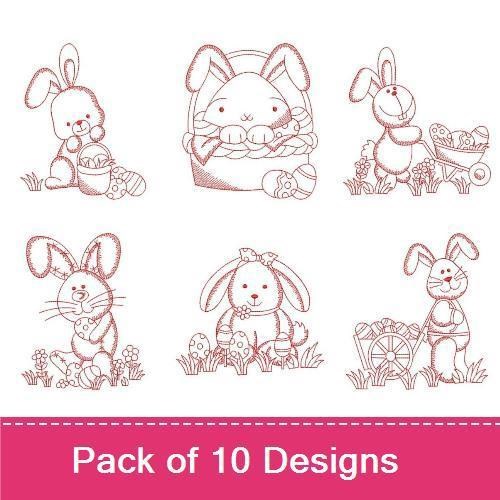 Redwork Easter Bunny