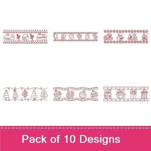 Redwork Christmas Border