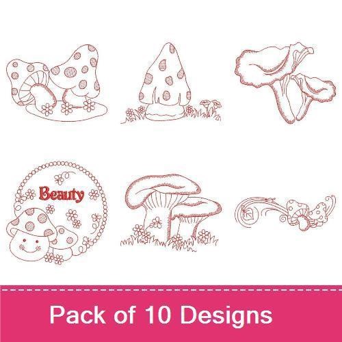 Redwork Mushroom