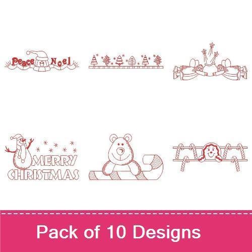 Redwork Merry Christmas