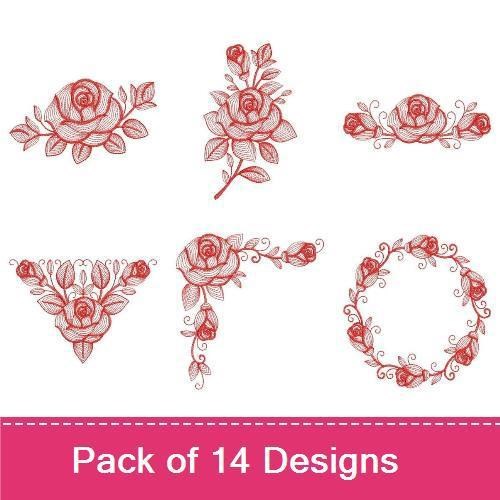 Redwork Amazing Rose