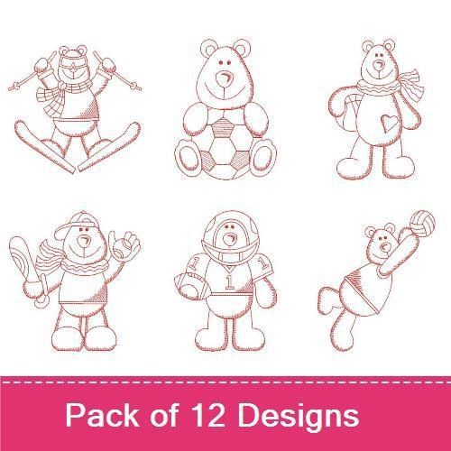 Redwork Sport Bear