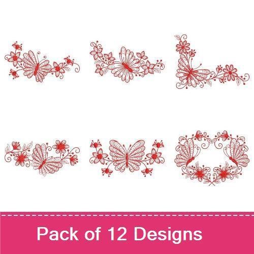 Redwork Rippled Butterflies