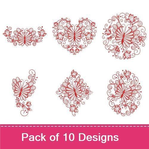 Redwork Rippled Butterflies 2