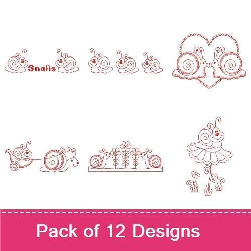 Redwork Snails