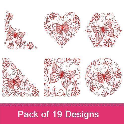 Redwork Heirloom Butterfly