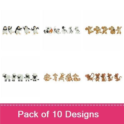 Penguin & Animal Friends Embroidery Bundle – Cute Animal Designs (10 Designs)