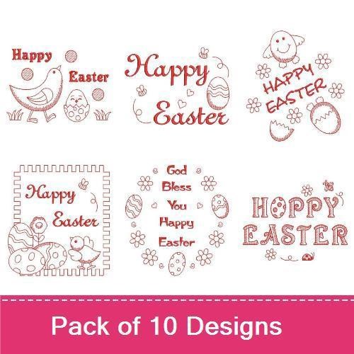 Redwork Happy Easter