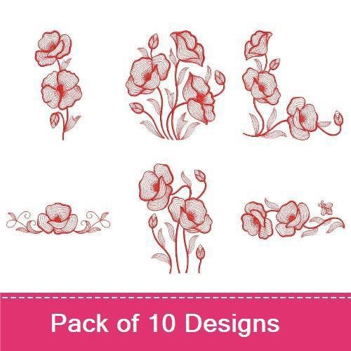 Redwork Poppy