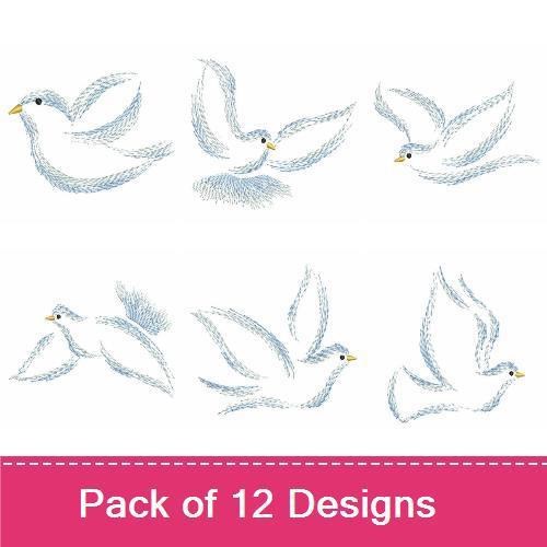 Brush Painting Dove Outline