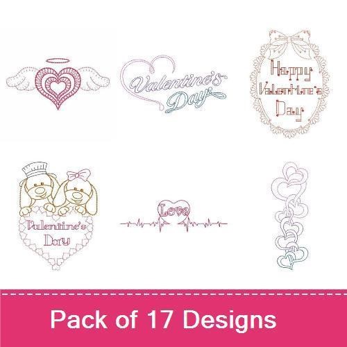 Valentine's Day Dog & Heart Embroidery Bundle – Sweet Designs (17 Designs)