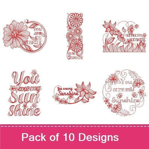 Redwork You Are My Sunshine 1