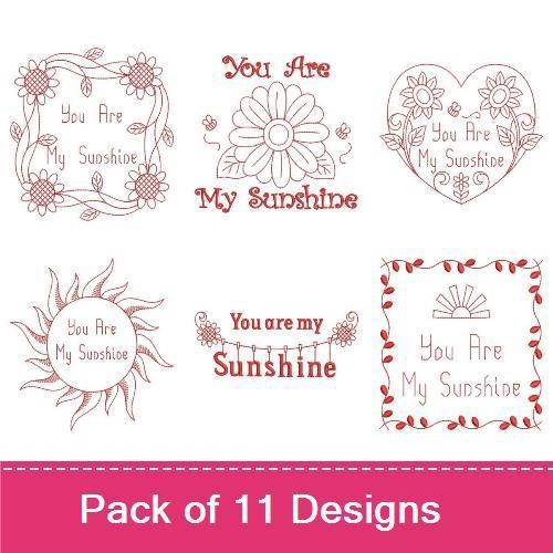 Redwork You Are My Sunshine