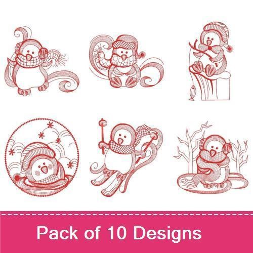 Redwork Penguin