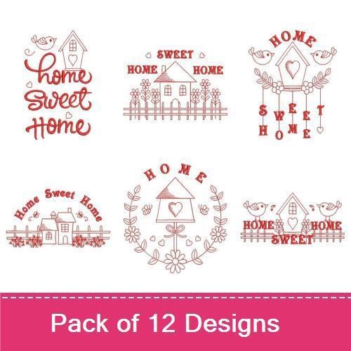 Redwork Sweet Home