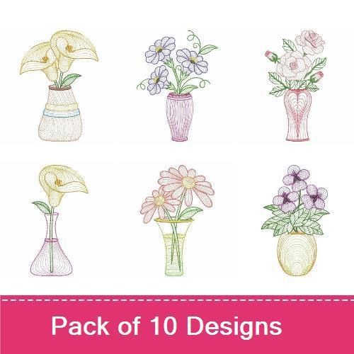 Rippled Floral Vases