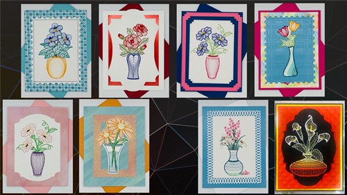 Rippled Floral Vases