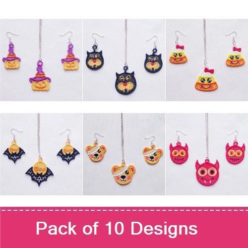 FSL Halloween Earrings And Pendant