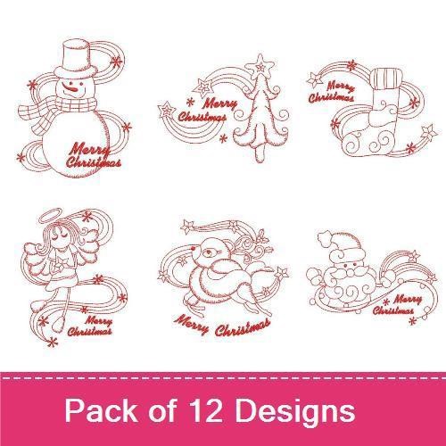 Redwork Merry Christmas