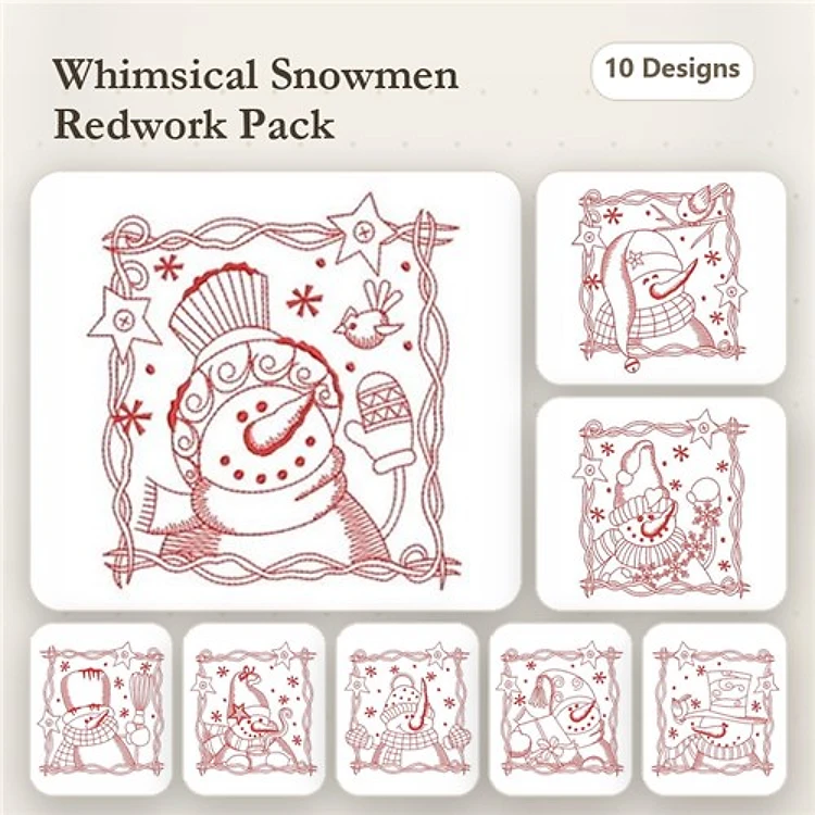 Redwork Let It Snow 2