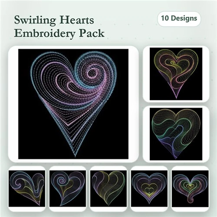 Rippled Neon Hearts