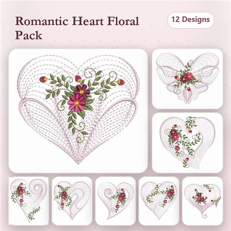 Rippled Floral Hearts 2