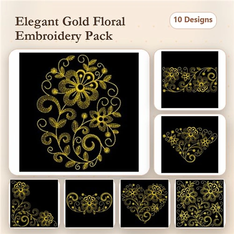 Golden Rippled Flowers