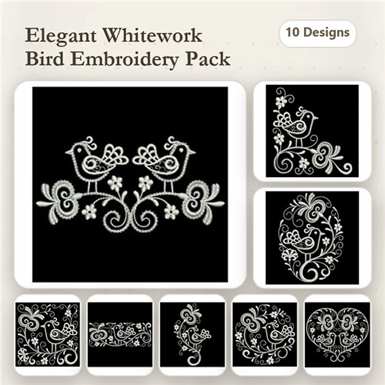 White Work Birds