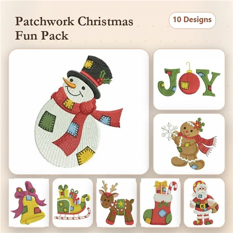 Christmas Characters Embroidery Designs Bundle – Snowman, Gingerbread Man, Christmas Stocking & More (10 Designs)