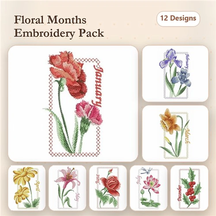 Watercolor Flowers Of The Month