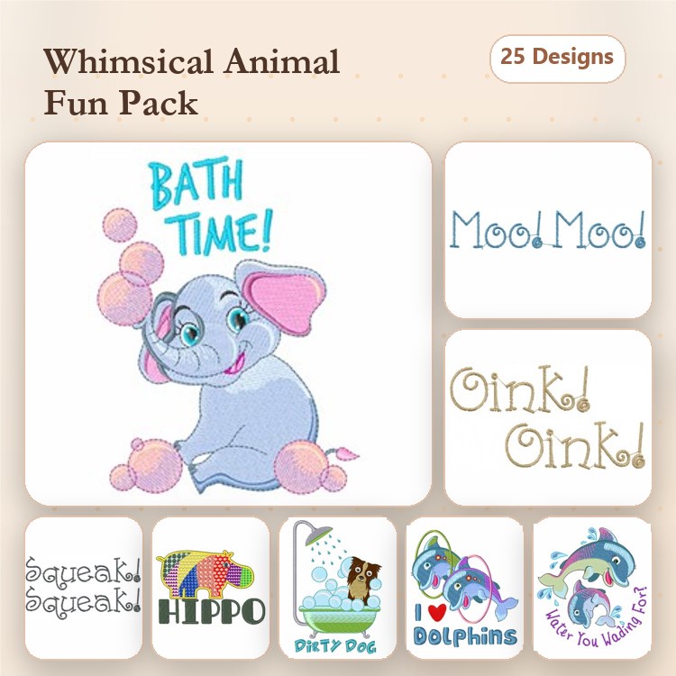 Animal Embroidery Bundle – Fun and Whimsical Designs (25 Designs)