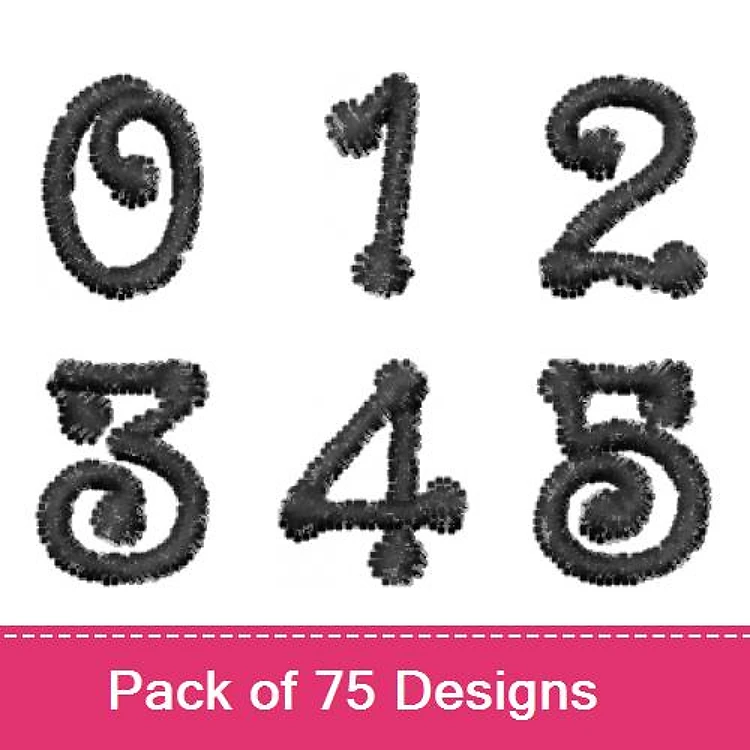 Decorative Numbers Embroidery Designs Bundle – Number 0, Number 1, Number 2, Number 3, Number 4, Number 5 & More (75 Designs)