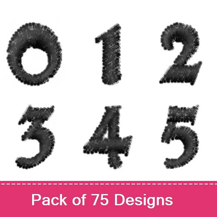 Numerical Embroidery Bundle – Number 0, Number 1, Number 2, Number 3 & More (75 Designs)