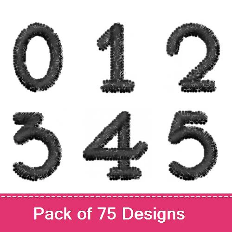 Number Designs Embroidery Bundle – Number 0, Number 1, Number 2, Number 3 & More (75 Designs)