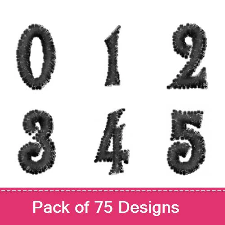 Number Designs Embroidery Bundle – Number 0, Number 1, Number 2 & More (75 Designs)