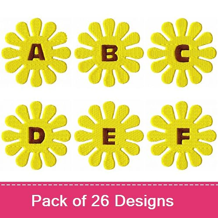 Applique Flower Alphabet Embroidery Designs Bundle – Flower Letter A, B, C & More (26 Designs)