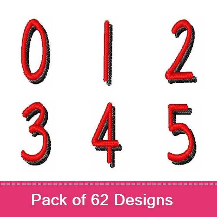 Numbers Embroidery Designs Bundle – 0, 1, 2, 3, 4, 5 & More (62 Designs)