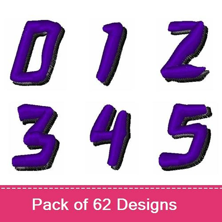 Purple Numbers Embroidery Bundle – Number 0, Number 1, Number 2, Number 3 & More (62 Designs)