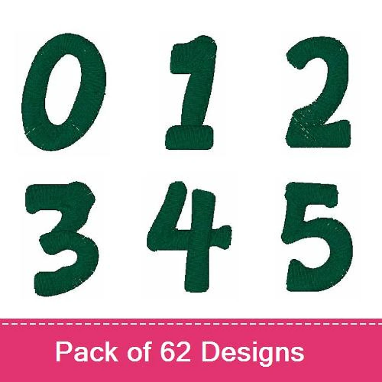 Numbers Embroidery Bundle – Number 0, Number 1, Number 2, Number 3 & More (62 Designs)